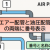 機械装置のエアー配管と油圧配管はマークチューブで番号を表示する【系統・役割・I/Oを基準に割付る】