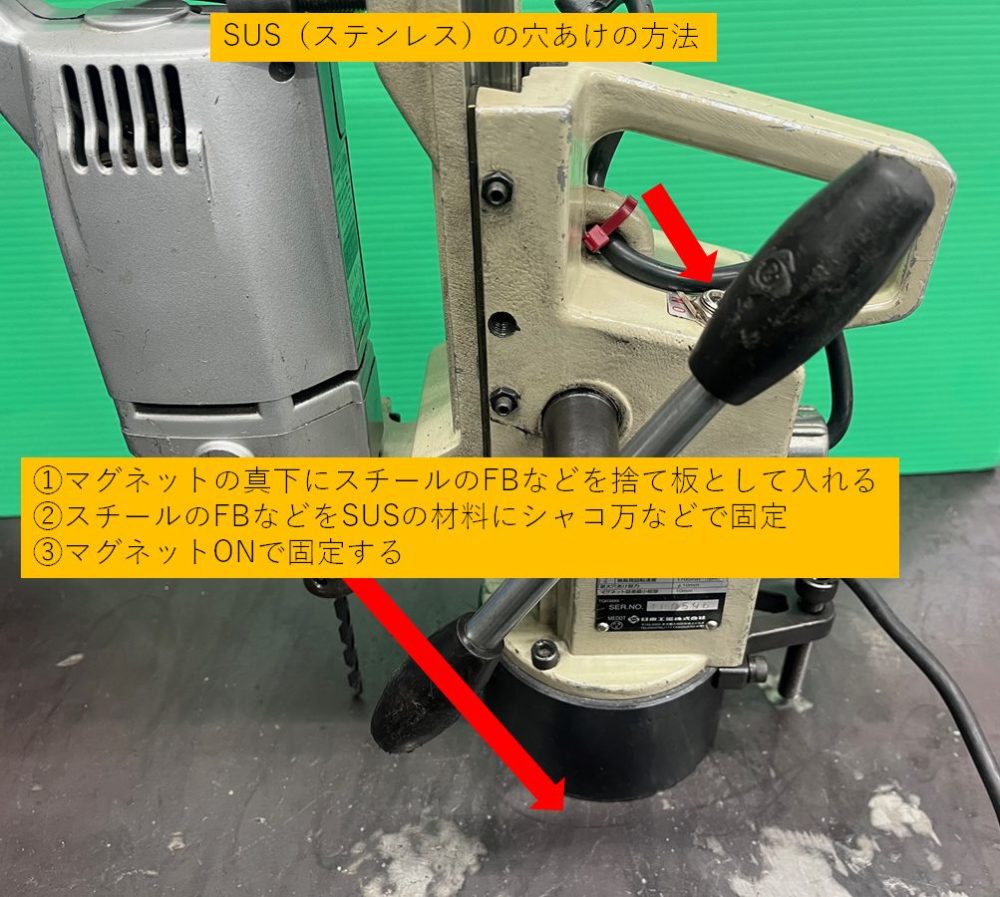 ステンレスに穴あけをする方法
