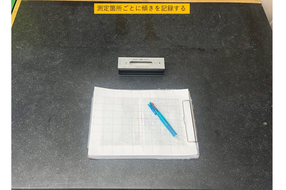 水準器の測定値を記録する