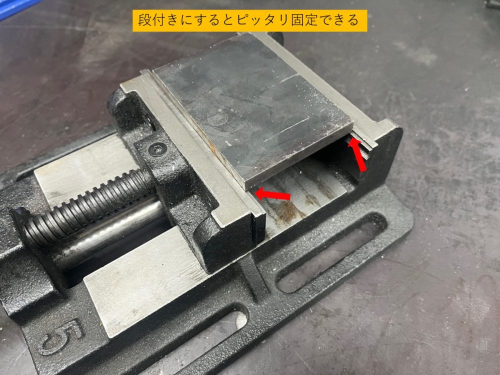 段付きにするとピッタリ固定できる