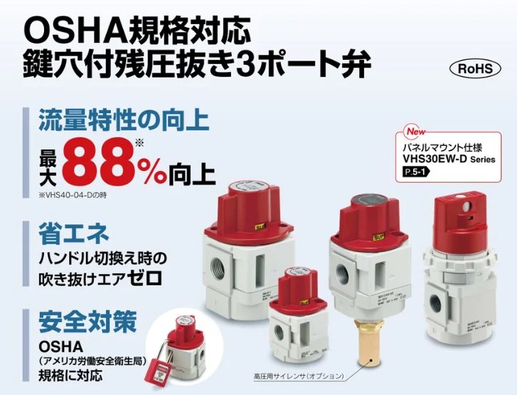 残圧抜き3ポート弁