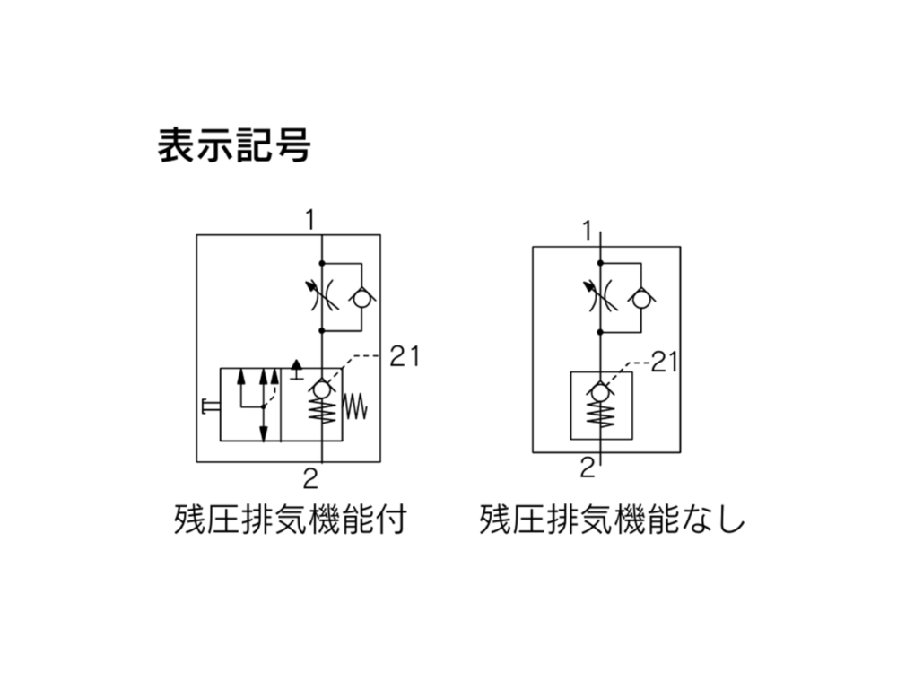 パイロットチェック弁付きスピードコントローラの回路図