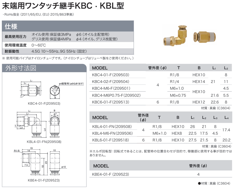 リューベのホース用継手